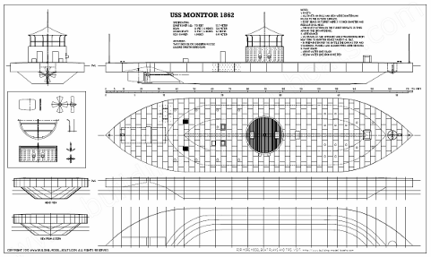 USS Monitor Model Boat Plans